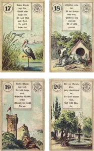 German edition of the Lenormand French cartomancy deck: The Stork, The Dog, The Tower German edition of the Lenormand French cartomancy deck: The Stork, The Dog, The Tower