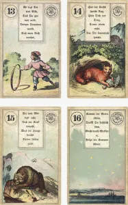 German edition of the Lenormand French cartomancy deck: The Child, The Fox, The Bear German edition of the Lenormand French cartomancy deck: The Child, The Fox, The Bear