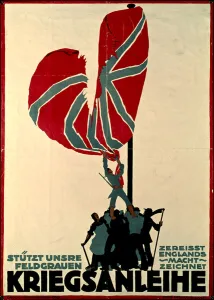 German World War 1 poster encouraging the purchase of war bonds, c.1914-18 German World War 1 poster encouraging the purchase of war bonds, c.1914-18