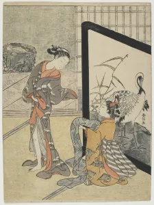 Getting Dressed, 1765-69 (colour woodblock print) Getting Dressed, 1765-69 (colour woodblock print)