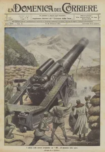 The giants of our artillery, a 305 at the time of the shot (colour litho) The giants of our artillery, a 305 at the time of the shot (colour litho)