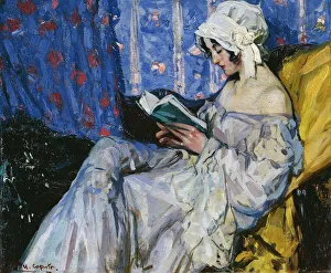A Girl Reading in an Interior, (oil on panel) A Girl Reading in an Interior, (oil on panel)