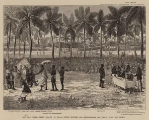 The Gold Coast, Grand Palaver at Jellah Coffee between the Administrator and Native Kings and Chiefs (engraving) The Gold Coast, Grand Palaver at Jellah Coffee between the Administrator and Native Kings and Chiefs (engraving)