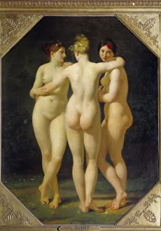 The three Graces. Painting by Jean Baptiste Regnault (1754-1829), 19th century. h s/t The three Graces. Painting by Jean Baptiste Regnault (1754-1829), 19th century. h s/t