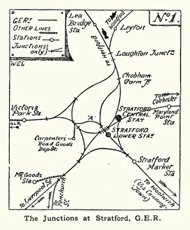 Great Eastern Railway junctions at Stratford, London (litho) Great Eastern Railway junctions at Stratford, London (litho)