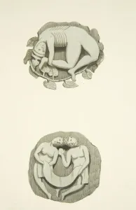 Two groin stones in ceiling on entering the north door of Bristol Cathedral (w/c on paper Two groin stones in ceiling on entering the north door of Bristol Cathedral (w/c on paper