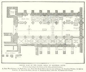 Ground Plan of the Chapel Royal of Holyrood House (engraving) Ground Plan of the Chapel Royal of Holyrood House (engraving)