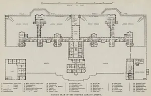 Ground Plan of the Norwich Lunatic Asylum (engraving) Ground Plan of the Norwich Lunatic Asylum (engraving)