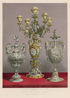 Group of Silver Vases by Messrs Hunt and Roskell, London (chromolitho) Group of Silver Vases by Messrs Hunt and Roskell, London (chromolitho)