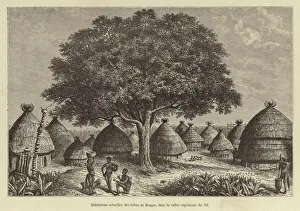 Habitations actuelles des tribus de Bongos, dans la vallee superieure du Nil (engraving) Habitations actuelles des tribus de Bongos, dans la vallee superieure du Nil (engraving)