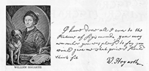 Handwriting and signature of William Hogarth, from a letter to Sir Richard Grosvenor Handwriting and signature of William Hogarth, from a letter to Sir Richard Grosvenor