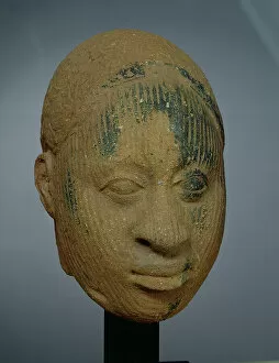 Ife Collection: Head of a figurine, from Ifa, Nigeria, 12th-14th century (terracotta)
