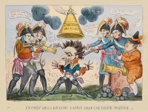 The Head of the Great Nation in a Queer Situation, 1813 (hand coloured etching) The Head of the Great Nation in a Queer Situation, 1813 (hand coloured etching)