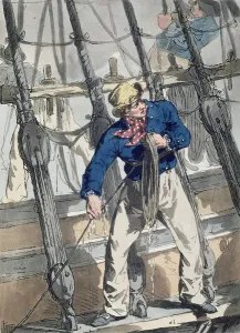 Heaving the Lead from Costume of Great Britain, engraved by the artist, pub Heaving the Lead from Costume of Great Britain, engraved by the artist, pub