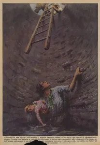 The heroism of a mother (colour litho) The heroism of a mother (colour litho)