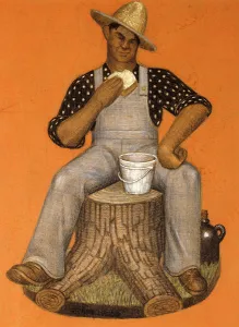 Hired Man, (gouache and colored pencil on brown paper) Hired Man, (gouache and colored pencil on brown paper)