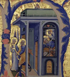 Historiated initial N depicting the Liberation of St. Peter (vellum) Historiated initial N depicting the Liberation of St. Peter (vellum)