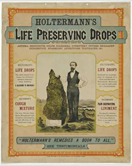 Holtermann's Life Preserving Drops, 1880s (colour litho) Holtermann's Life Preserving Drops, 1880s (colour litho)