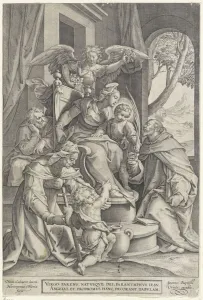 Holy Family with Elizabeth and John the Baptist, after Denys Calvaert Holy Family with Elizabeth and John the Baptist, after Denys Calvaert