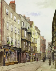 Holywell Street Looking West, 1882 (w/c on paper) Holywell Street Looking West, 1882 (w/c on paper)