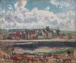 Horses and Carts in Front of the Fishing Harbour, Dieppe Horses and Carts in Front of the Fishing Harbour, Dieppe