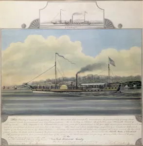 Hudson River Steamboat Clermont, 1858 (w/c on paper mounted on canvas) Hudson River Steamboat Clermont, 1858 (w/c on paper mounted on canvas)