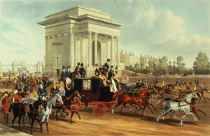 Hyde Park Corner, after James Pollard, published by Ackermann, 1836 (aquatint) Hyde Park Corner, after James Pollard, published by Ackermann, 1836 (aquatint)