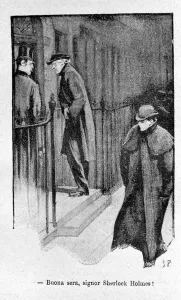 Illustration of the book Sherlock Holmes. End of 19th century Illustration of the book Sherlock Holmes. End of 19th century