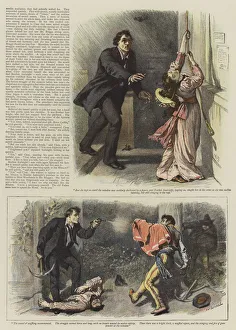 Illustration for An Episode of West Woodlands, by Bret Harte (chromolitho) Illustration for An Episode of West Woodlands, by Bret Harte (chromolitho)