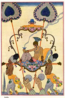 India, from The Art of Perfume, pub. 1912 (pochoir print) India, from The Art of Perfume, pub. 1912 (pochoir print)
