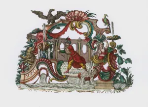 Indian or Persian prince hunting a lion (coloured engraving) Indian or Persian prince hunting a lion (coloured engraving)