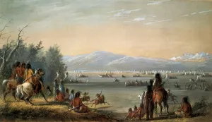 An Indian village. Work by Alfred Jacob Miller (1810-1874) An Indian village. Work by Alfred Jacob Miller (1810-1874)