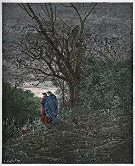 Inferno, Canto 1 : The she-wolf appears, illustration from The Divine Comedy' Inferno, Canto 1 : The she-wolf appears, illustration from The Divine Comedy'