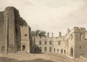 The Inner Court of Berkeley Castle, Gloucestershire, looking North-East, 1822 (w/c) The Inner Court of Berkeley Castle, Gloucestershire, looking North-East, 1822 (w/c)
