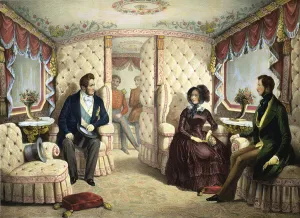 Interior of the Queen's Railway Carriage, engraved by Jules David (1808-92), c Interior of the Queen's Railway Carriage, engraved by Jules David (1808-92), c