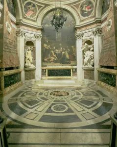 Interior view of the octagonal Chigi Chapel, begun by Raphael in 1513 Interior view of the octagonal Chigi Chapel, begun by Raphael in 1513