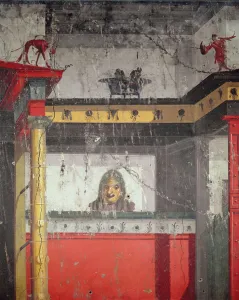 Interior wall with illusionistic painting, 25 BC - AD 25 (fresco) Interior wall with illusionistic painting, 25 BC - AD 25 (fresco)