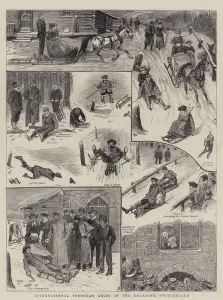 International Toboggan Races in the Engadine, Switzerland (engraving) International Toboggan Races in the Engadine, Switzerland (engraving)