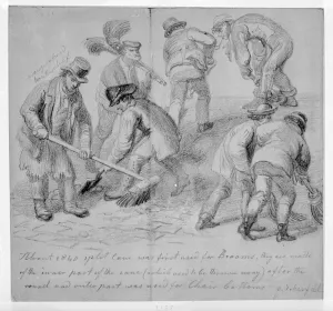 The introduction of split cane brooms for London street sweepers, 1840 (pencil on paper) The introduction of split cane brooms for London street sweepers, 1840 (pencil on paper)