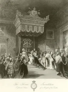 Investiture of a knight of the Garter (engraving) Investiture of a knight of the Garter (engraving)