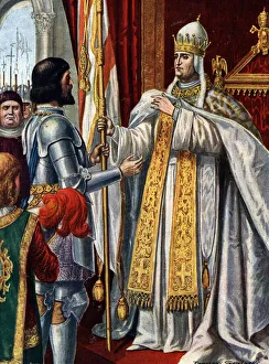 The Italian condottiere Alberico da Barbiano victorious with his Company of St The Italian condottiere Alberico da Barbiano victorious with his Company of St