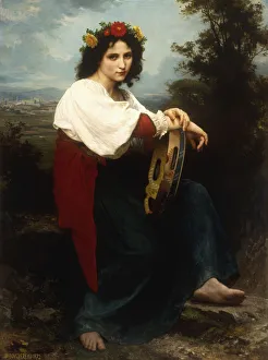 Italian woman with a tambourine, 1872 (oil on canvas) Italian woman with a tambourine, 1872 (oil on canvas)