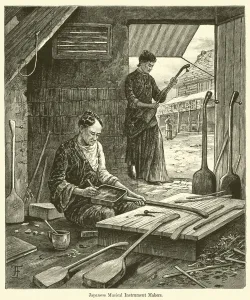Japanese Musical Instrument Makers (engraving) Japanese Musical Instrument Makers (engraving)