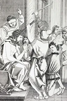 Jesus Christ Tormented And Crowned With Thorns, 1873 (engraving) Jesus Christ Tormented And Crowned With Thorns, 1873 (engraving)