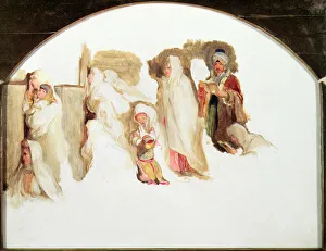 Jews Wailing (unfinished) (oil and w/c on paper) Jews Wailing (unfinished) (oil and w/c on paper)