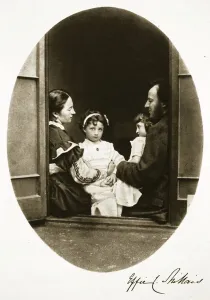 John Everett Millais with his wife and daughters, 21st July 1865 (sepia photo) John Everett Millais with his wife and daughters, 21st July 1865 (sepia photo)