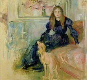 Julie Manet (1878-1966) and her Greyhound Laerte, 1893 (oil on canvas) Julie Manet (1878-1966) and her Greyhound Laerte, 1893 (oil on canvas)