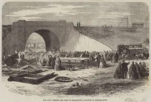 The Jury viewing the Scene of the Railway Accident at Kentish Town (engraving) The Jury viewing the Scene of the Railway Accident at Kentish Town (engraving)