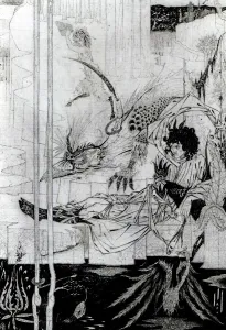 Now King Arthur saw the Questing Beast and thereof had great marvel, from Le
