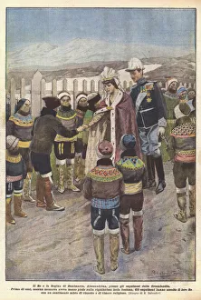 The King and Queen of Denmark, Alexandrine, to the Greenland Eskimos (colour litho) The King and Queen of Denmark, Alexandrine, to the Greenland Eskimos (colour litho)